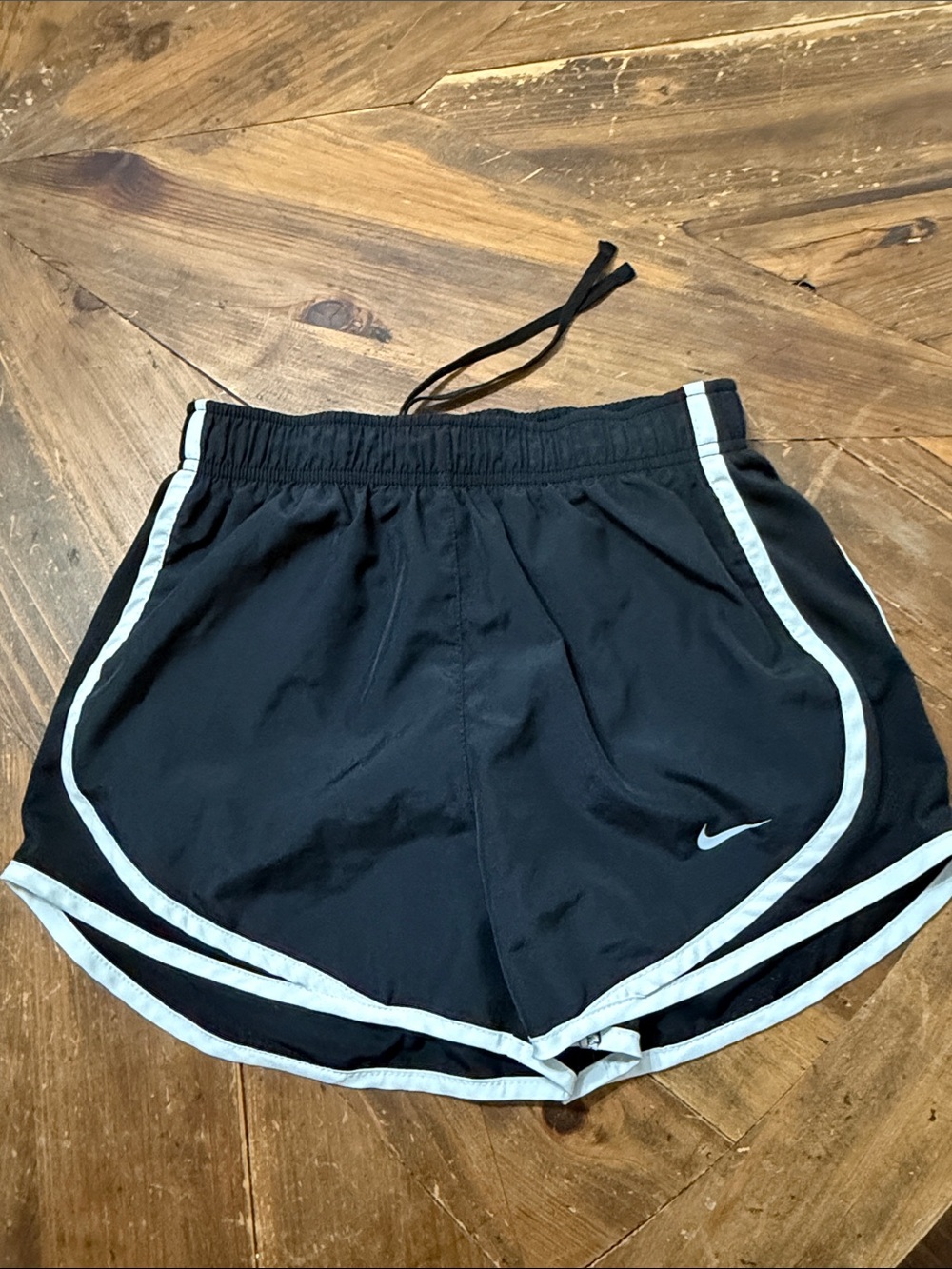 Nike Black Women's Running Shorts with White Piping